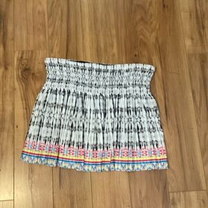 Lucky in Love Black and White tennis Skirt Pink and Blue Accents. Smocked at top